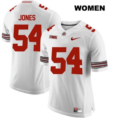 Women's NCAA Ohio State Buckeyes Matthew Jones #54 College Stitched Authentic Nike White Football Jersey DI20U07BS